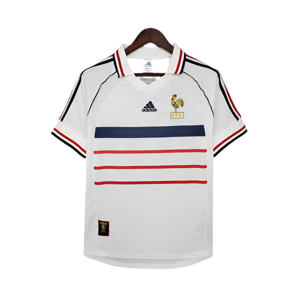 64BA9E60-A874-4B30-B6DB-BA28D940028B.png Jersey France Retro 1998 - White - Image 1