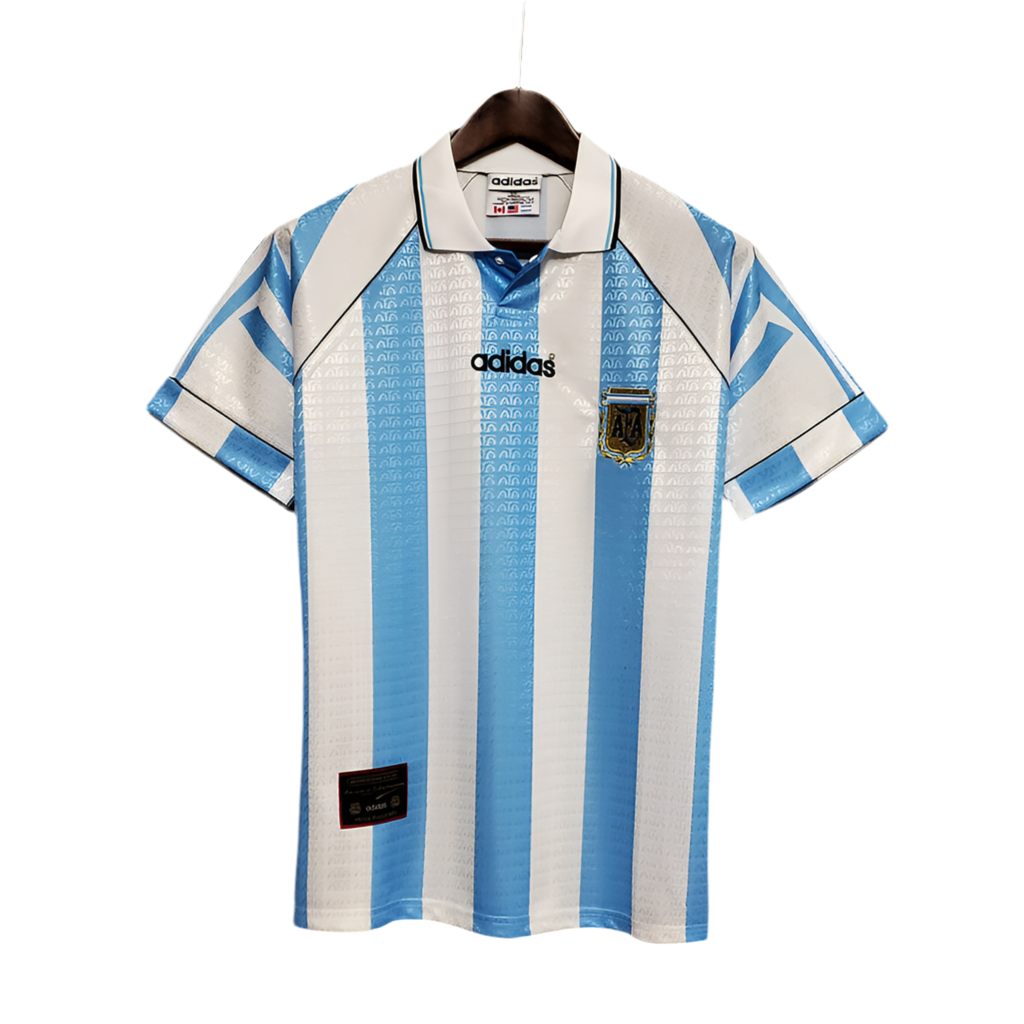 9945C46B-0744-47E6-B6AA-693F2EC3A82C.png Jersey Selection Argentina Retro 1997-1998 Blue and White - Image 1