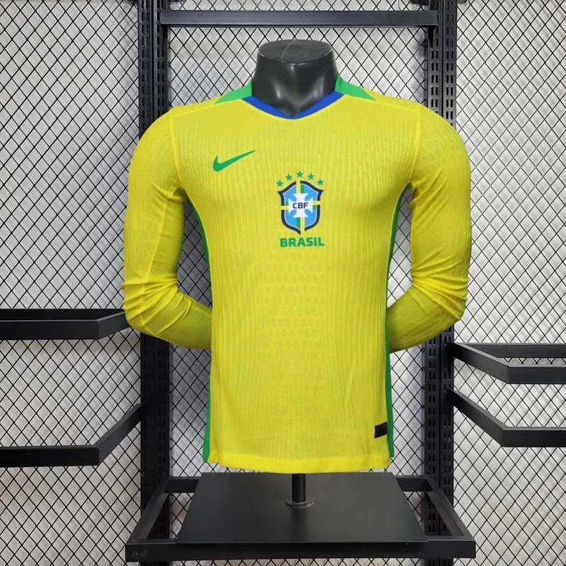 0510019ff304116d8164d7ac350d3d20.jpg 2025 Brazil Home Jersey Long Sleeve - Image 1