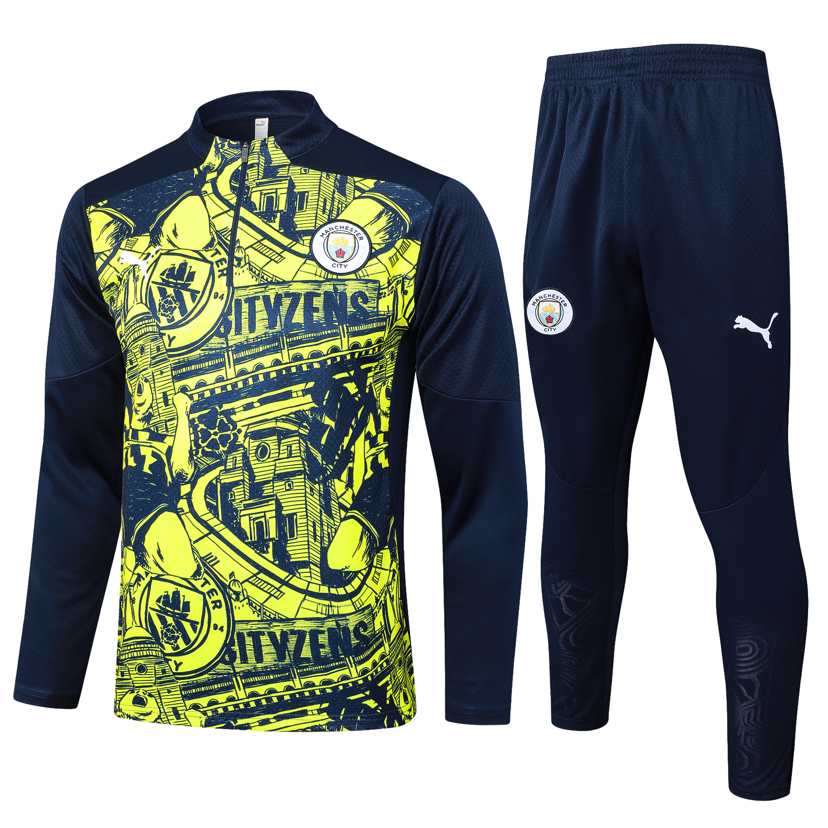 2425半拉曼城荧光绿喷墨大小.jpg Manchester city Training suit2024/2025 - Image 1