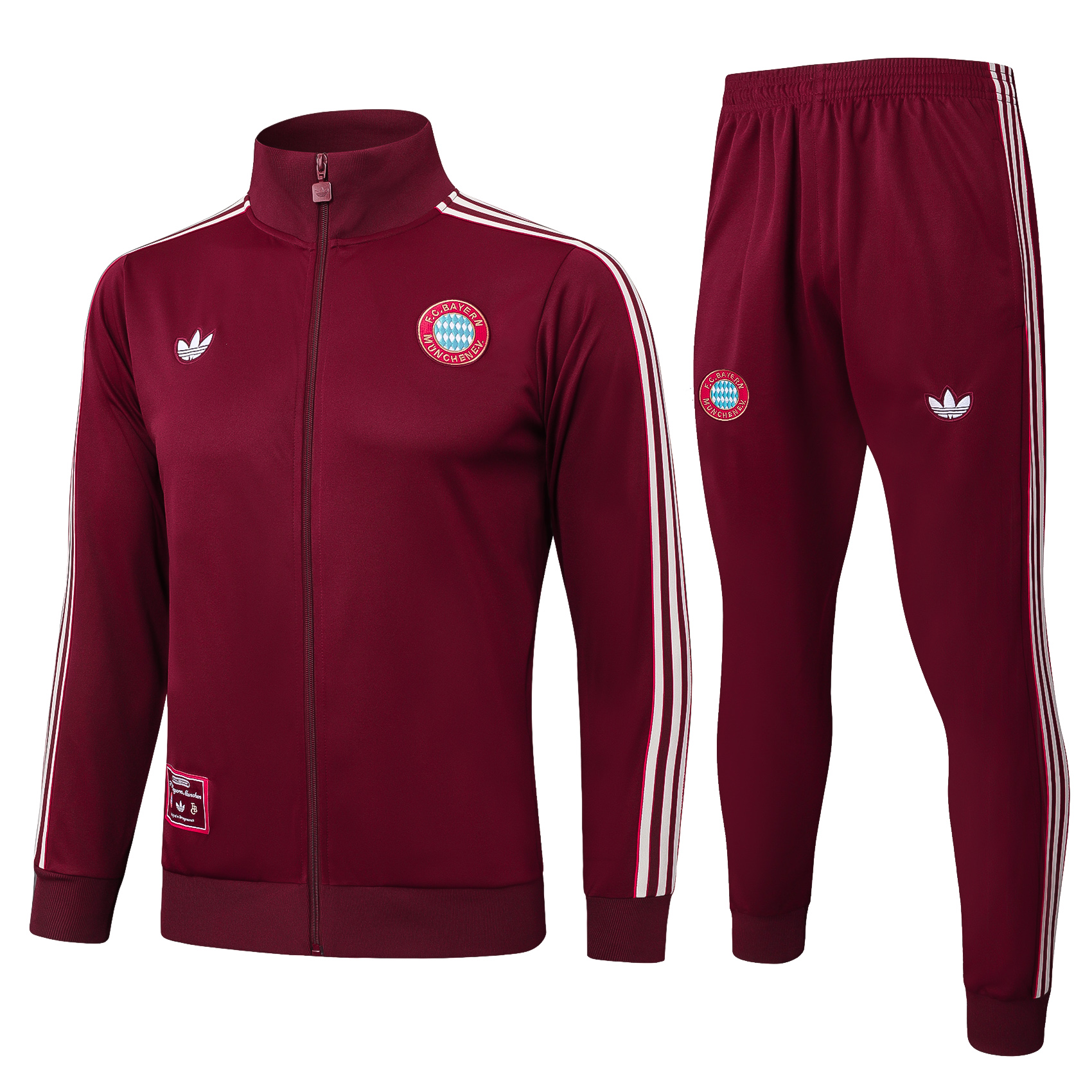 2526长拉拜仁深枣红复古版大小.jpg Retro Bayern Munchen Jacket Suit 2025/2026 - Image 1