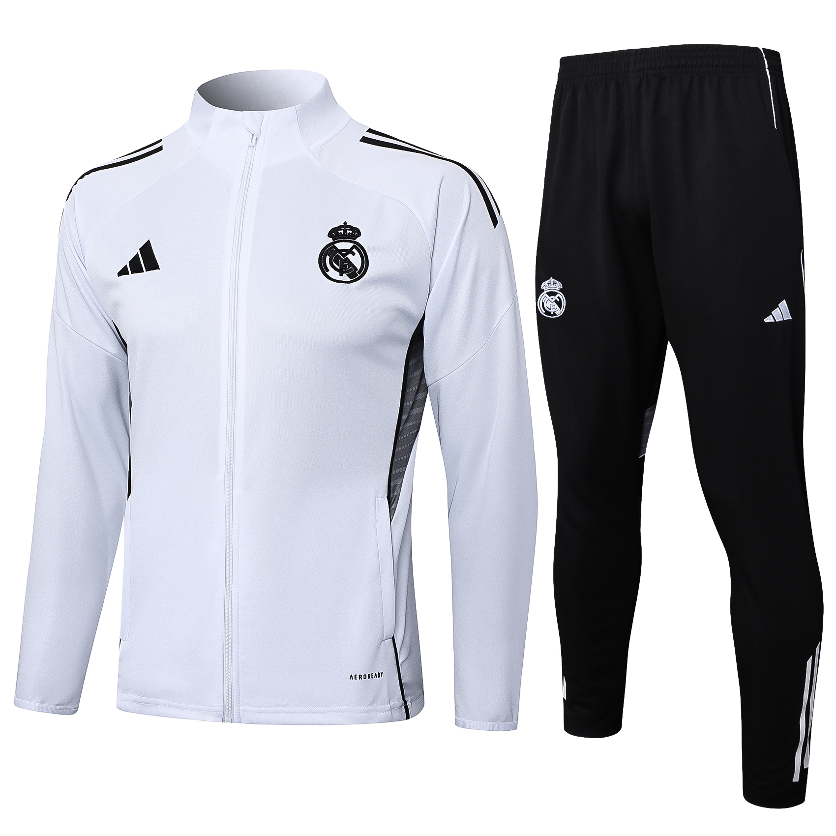 2526长拉皇马白色大小.jpg Real Madrid Jacket Suit 2025/2026 - Image 1