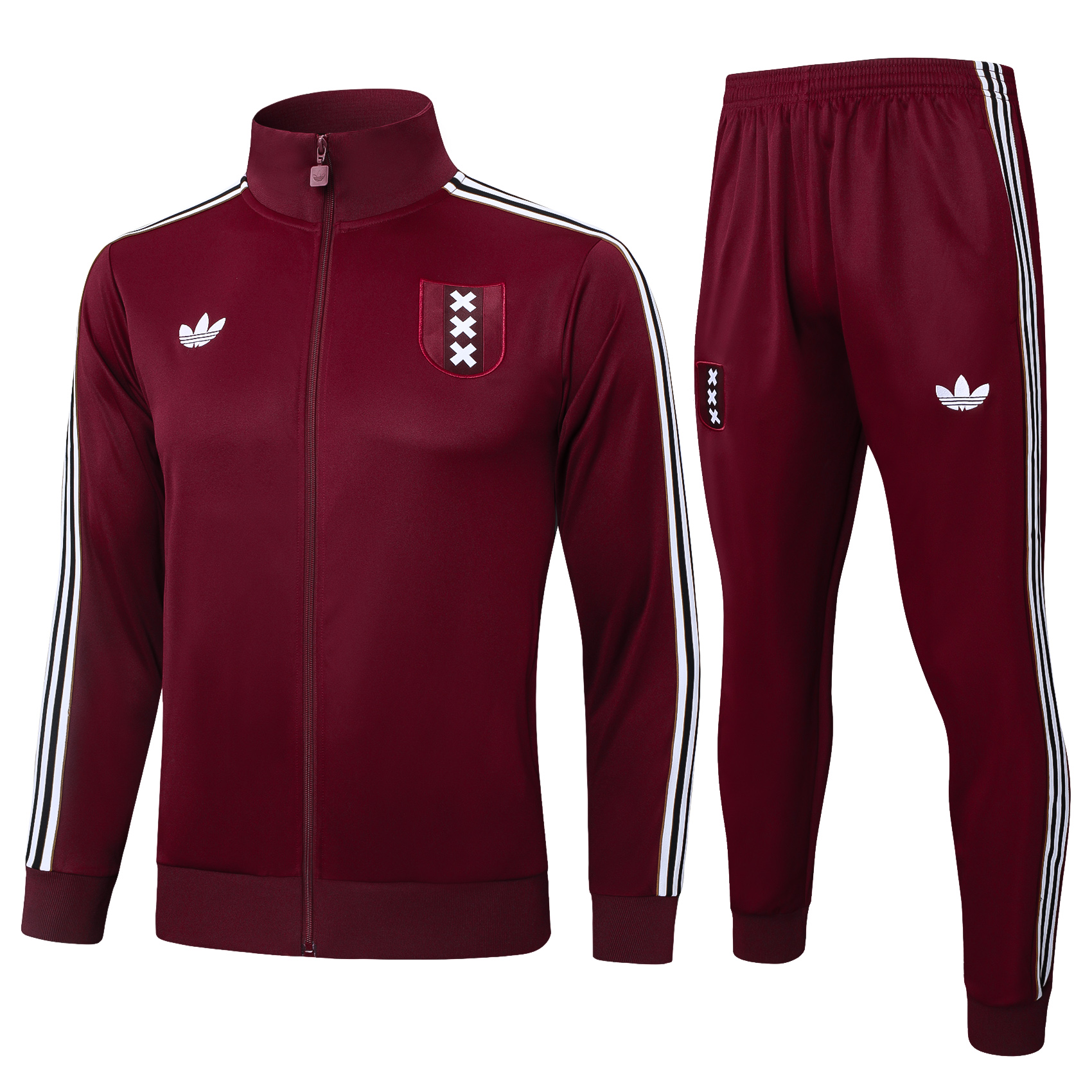 2526长拉阿贾克斯深枣红复古版.jpg Retro Ajax Jacket Suit 2025/2026 - Image 1