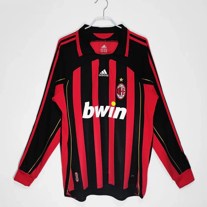 3421beb5.jpg AC Milan Retro 2007-2008 Long Sleeve Home Kit - Image 1