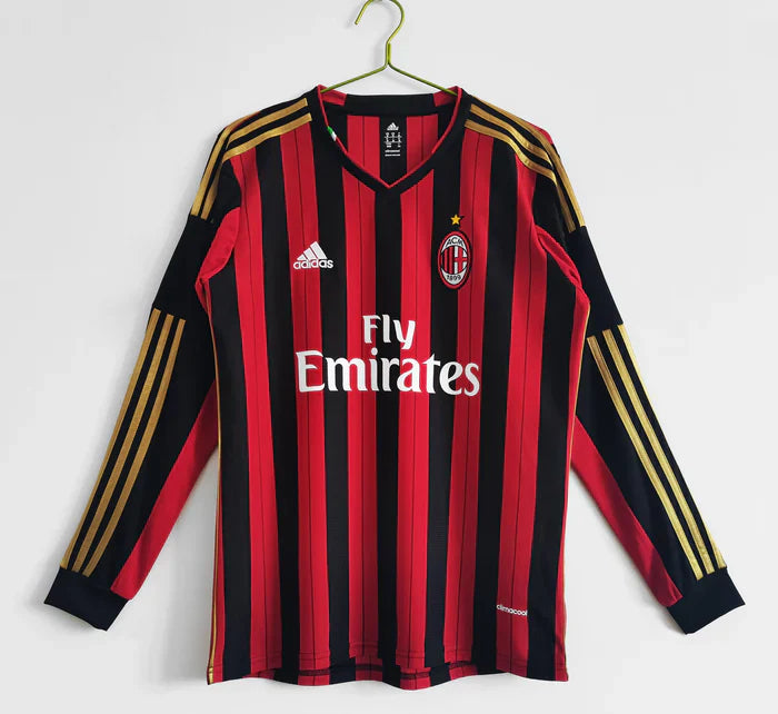 3b23499d.jpg AC Milan Retro 2013-2014 Long Sleeve Home Kit - Image 1
