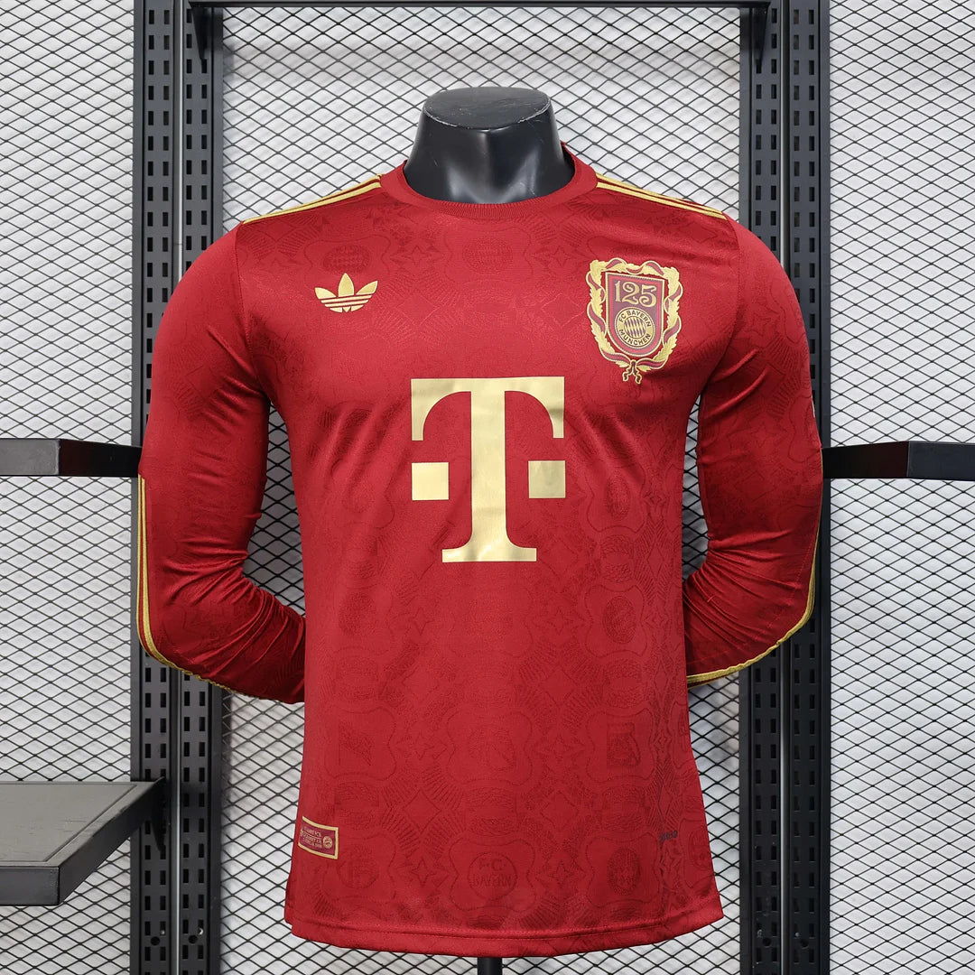 3e0387cd8684e23045529385b673f7b7.jpg Bayern Munchen 2025/2026 125th Anniversary Edition Red Long Sleeve - Image 1