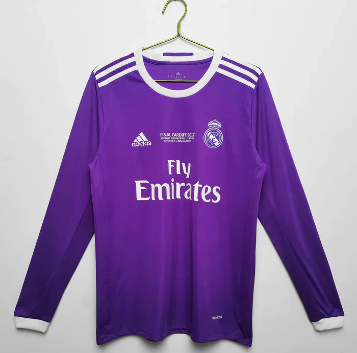 40ad8b75.jpg Real Madrid Retro 2016-2017 Long Sleeve Away Kit - Image 1
