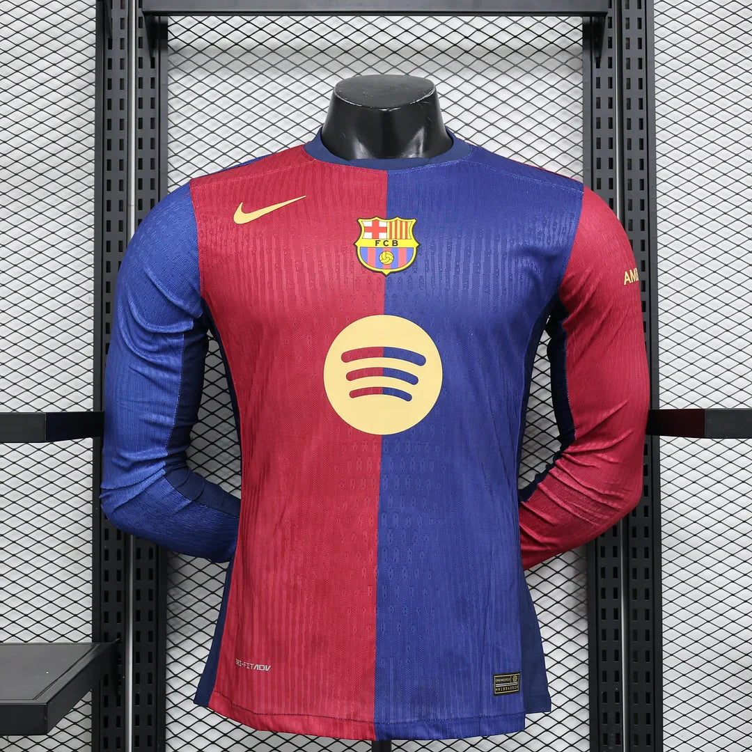 5a086eecbe76cce526f2de29709bf875.jpg 2024/2025 Barcelona Home Kit Long Sleeve - Image 1