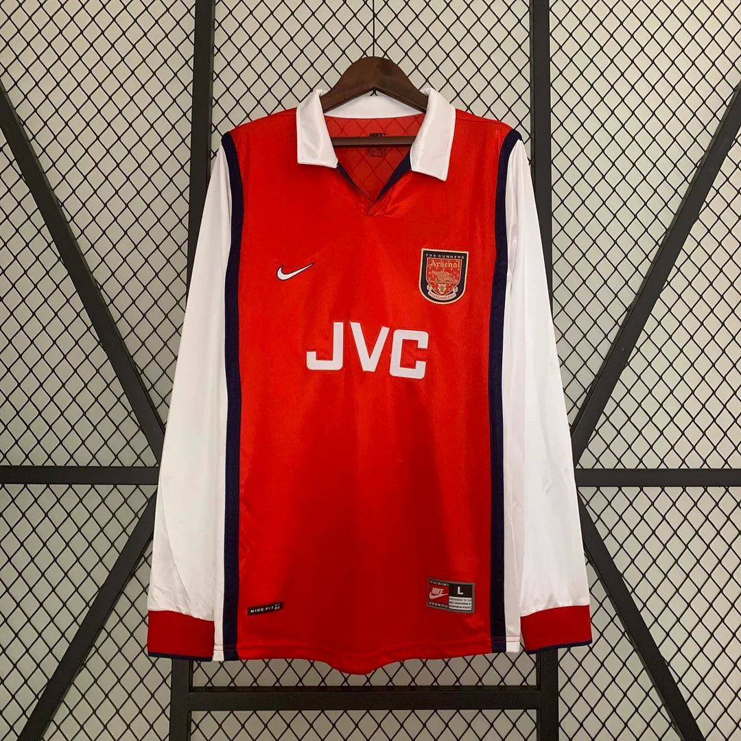 63f03eb73ae6c67ac3b973685e4285b8.jpg 1998-1999 Retro Arsenal Home Jersey Long Sleeve - Image 1