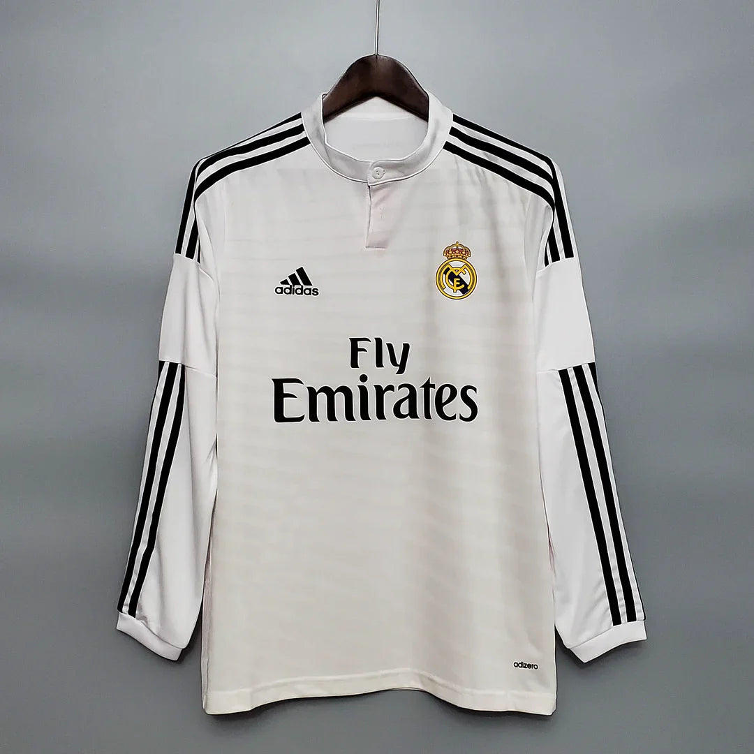 6aa67a71067b2b0f6ba52fd8cdefa71a.jpg Retro 2014/2015 Real Madrid Home Long Sleeve - Image 1