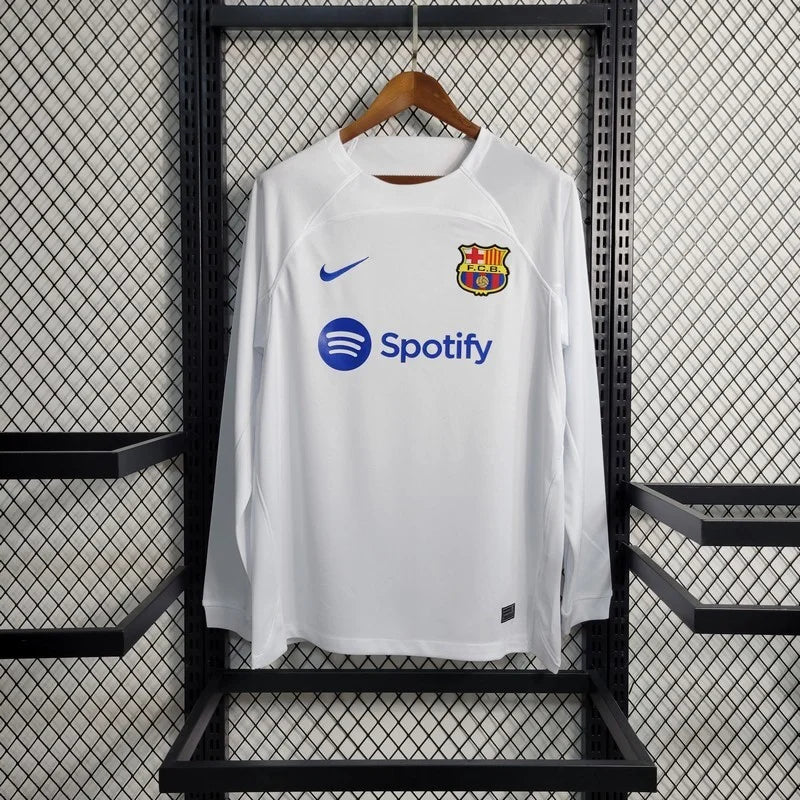 7d3abdb08e284bd7a165022a29e87959.jpg 2023/2024 Barcelona Away Jersey Long Sleeve - Image 1