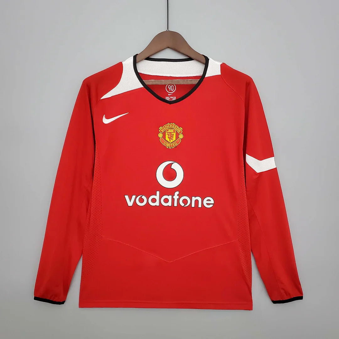 9b8ae83f4665b9306dbedea016017fd0.jpg 2004/2006 Retro Manchester United Home Long Sleeve - Image 1