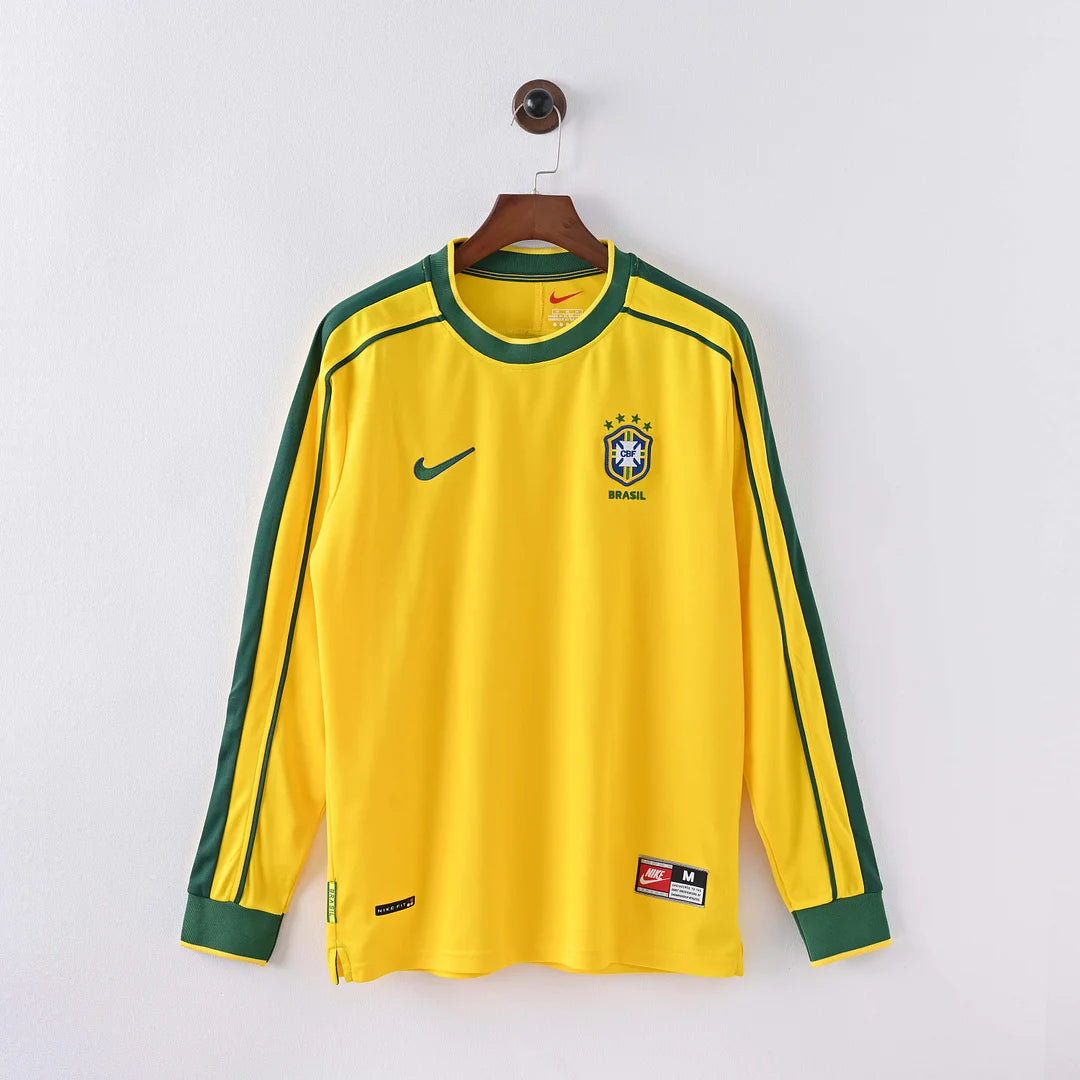 ba95690273188fea582205836775c1ab_1.jpg 1998 Retro Brazil Home Jersey Long Sleeve - Image 1