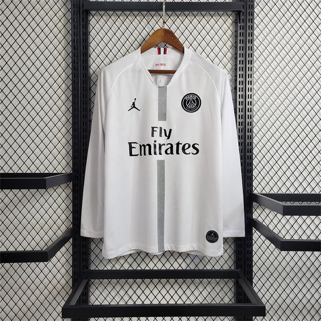 camisa-psg-retro-jordan-1819-neymar-jr-10-mbappe-7-manga-longa-branca-2-c4a99be6871feb5ed417143943039142-640-0.jpg 2018/2019 Retro PSG Paris Saint-Germain Away Long Sleeve - Image 1