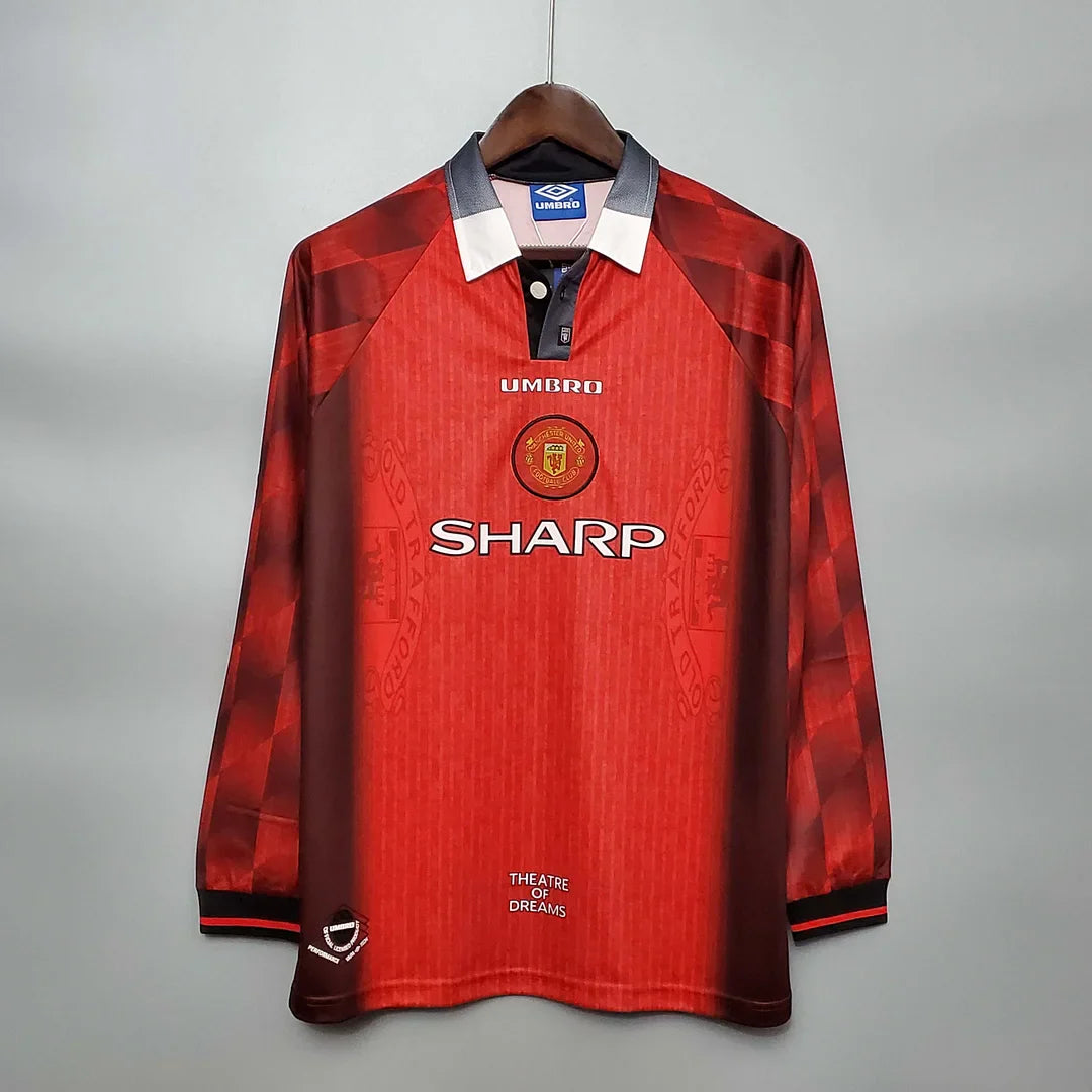 e10c4cf62330f4c581ff196f9d9847eb.jpg 1996/1998 Retro Manchester United Home Long Sleeve - Image 1
