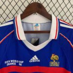 1998 Retro France Home Jersey Long Sleeve - Image 3