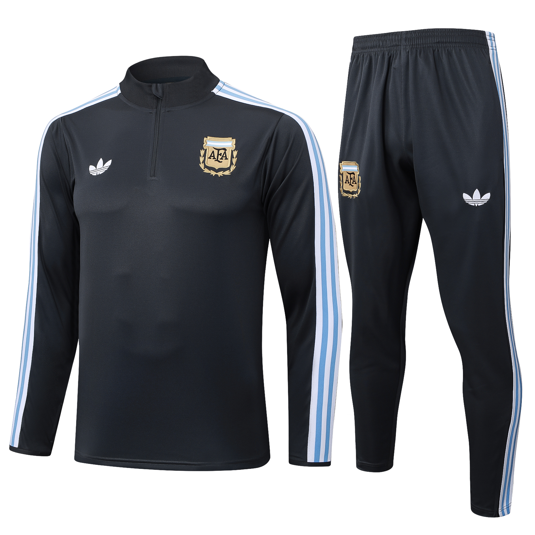 半拉阿根廷深灰大小.jpg Argentina Training Suit 2025/2026 - Image 1