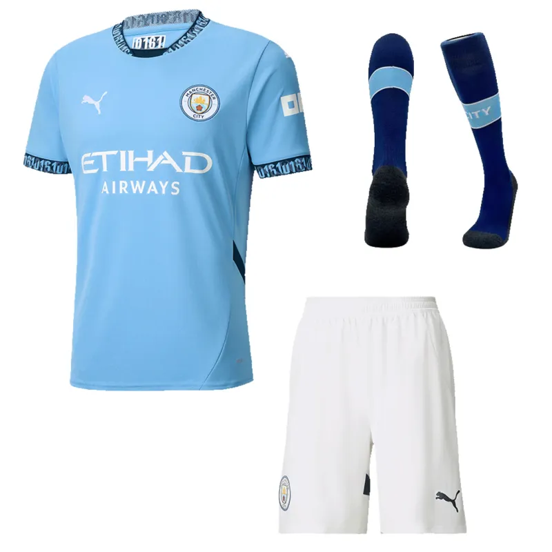 1cc0621bef.webp 24-25 Manchester City Home Whole Kit Jersey+Shorts+Socks - Image 1