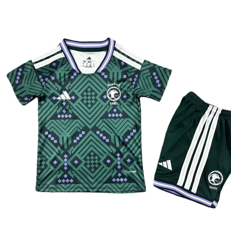 20251121163123129848.png 2026 Saudi Arabia World Cup Home Kids green Football jersey Kit Fan version - Image 1