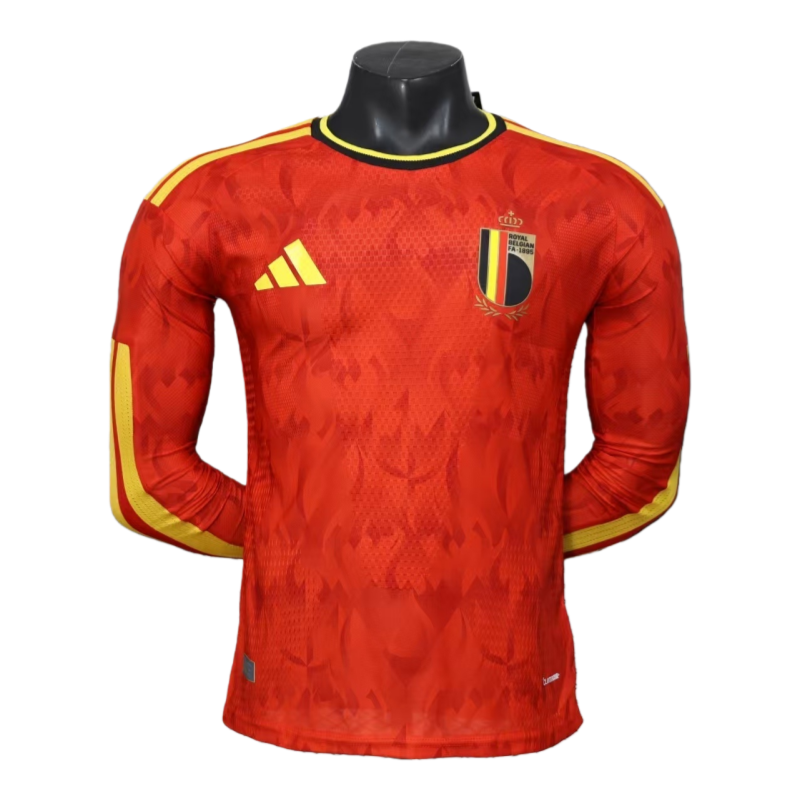 9b7d788e-5-9-6-1.png 2026 Belgium World Cup Home Long Sleeve Football jersey Player version - Image 1