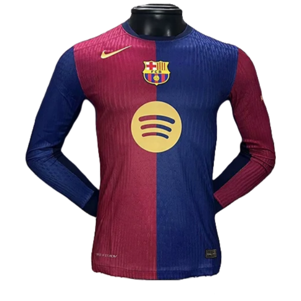 A057E9B6-74E2-F63D-FF54-F1BB10E24251.png 24-25 Barcelona Home Soccer Jersey Player Edition Long Sleeve - Image 1