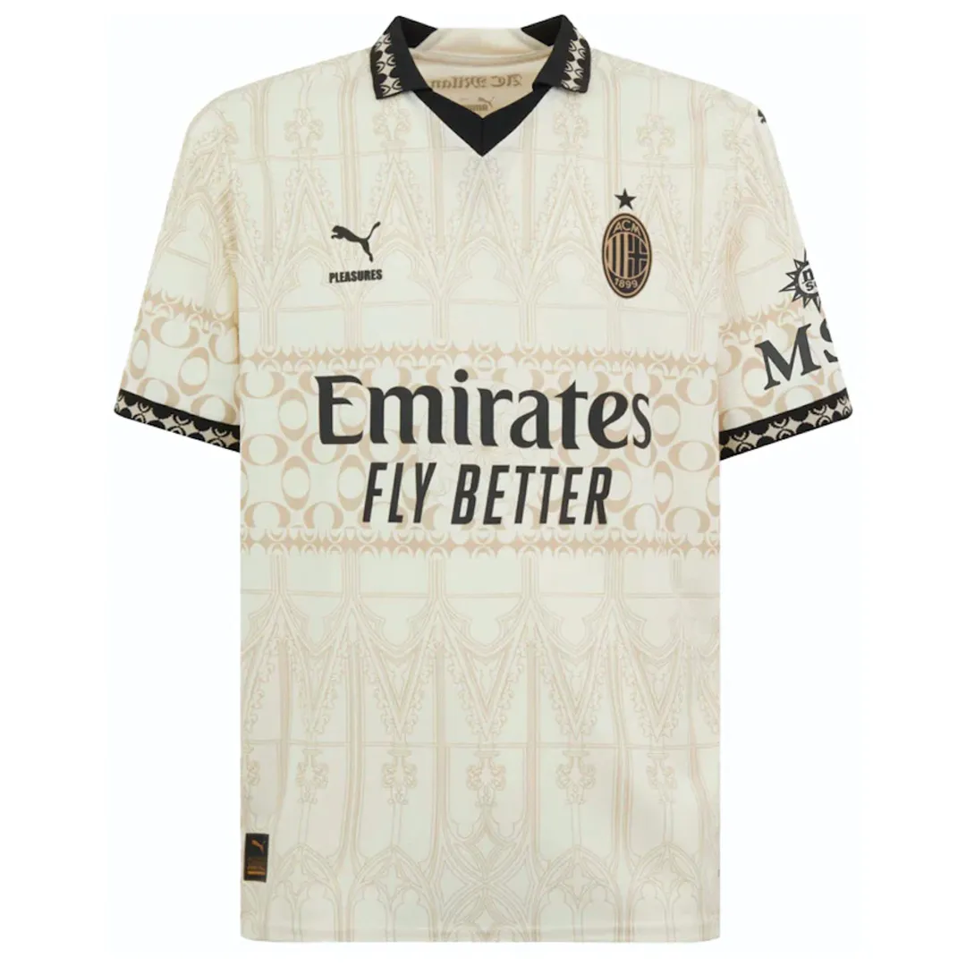 f6b6994dc9.webp 23-24 AC Milan x Pleasures Fourth Jersey Beige Shirt - Image 1